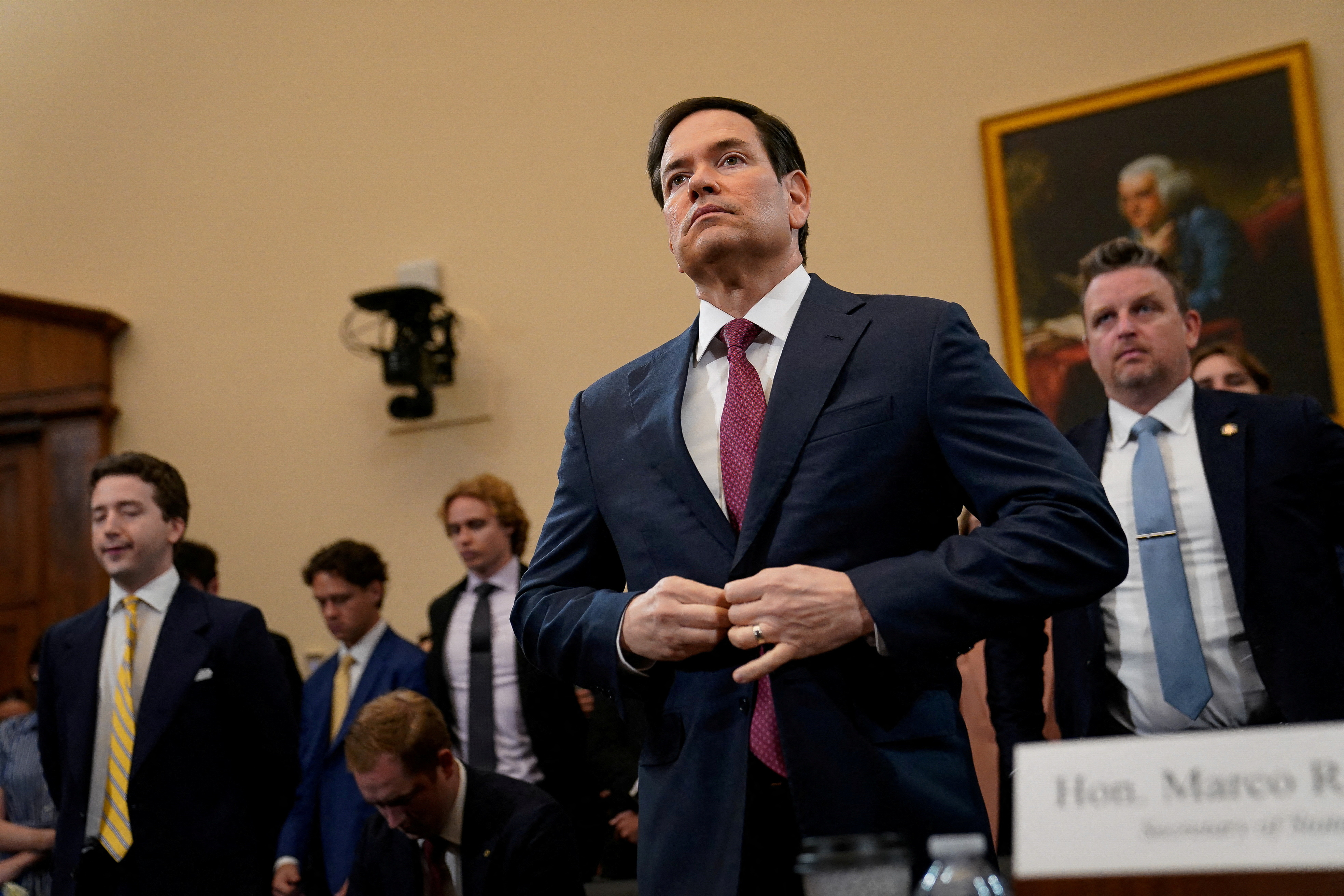 FILE PHOTO: U.S. Secretary of State Marco Rubio testifies at a House Foreign Affairs Committee hearing in Washington