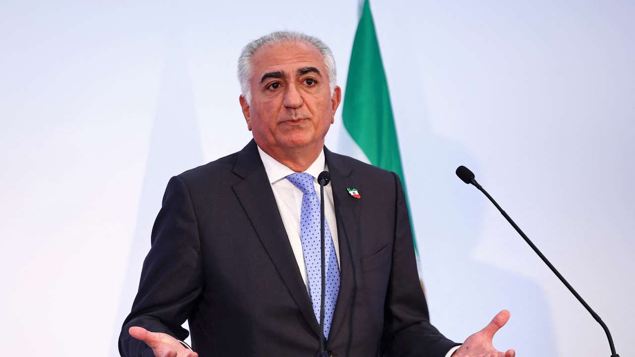 Son of last Shah of Iran, Reza Pahlavi, gives a press conference in Paris