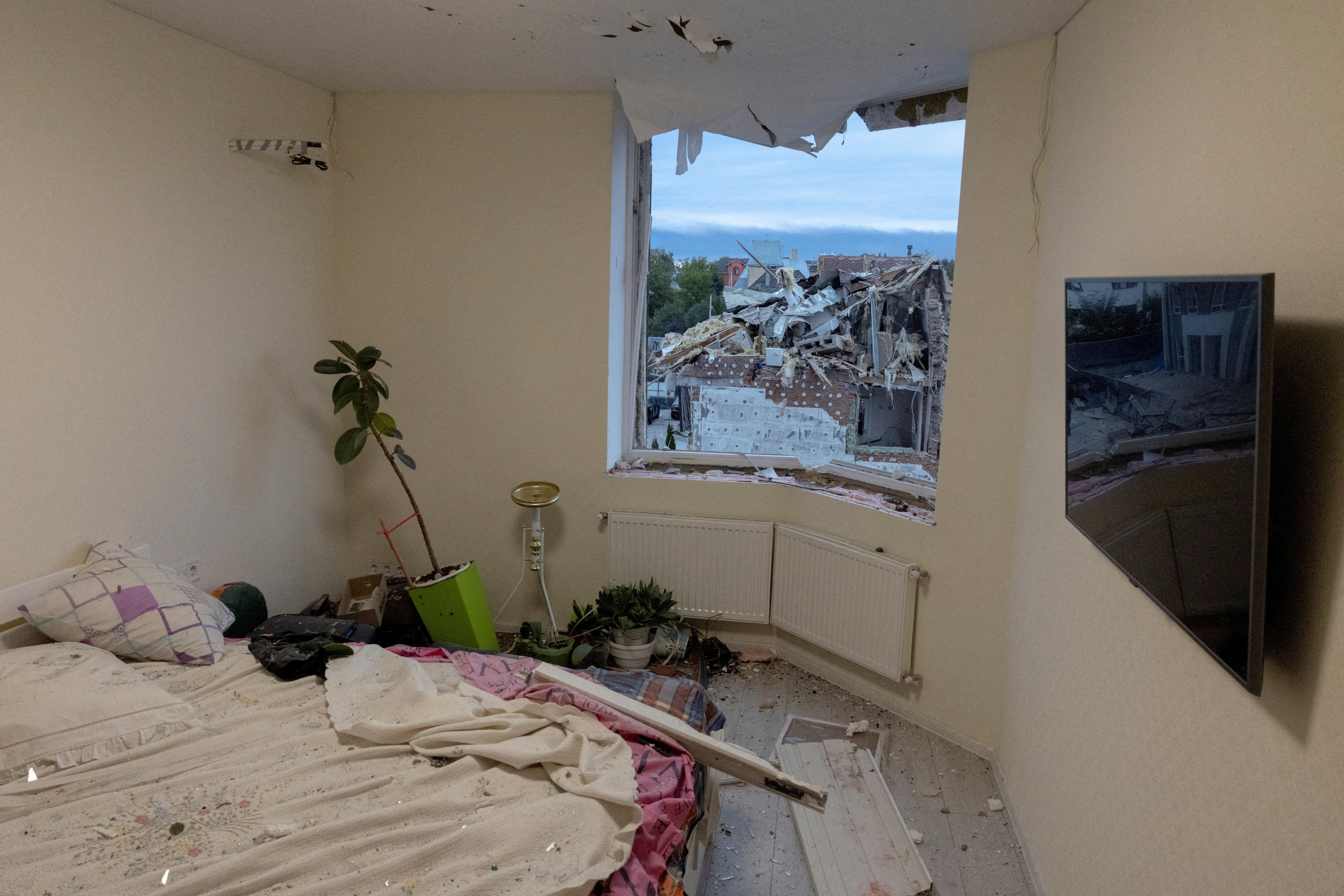 Aftermath of Russian drone and missile attacks in Kyiv