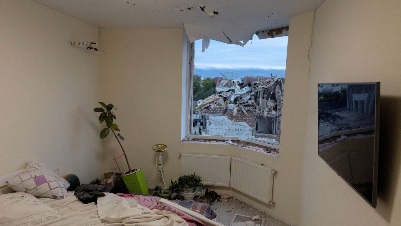 Aftermath of Russian drone and missile attacks in Kyiv