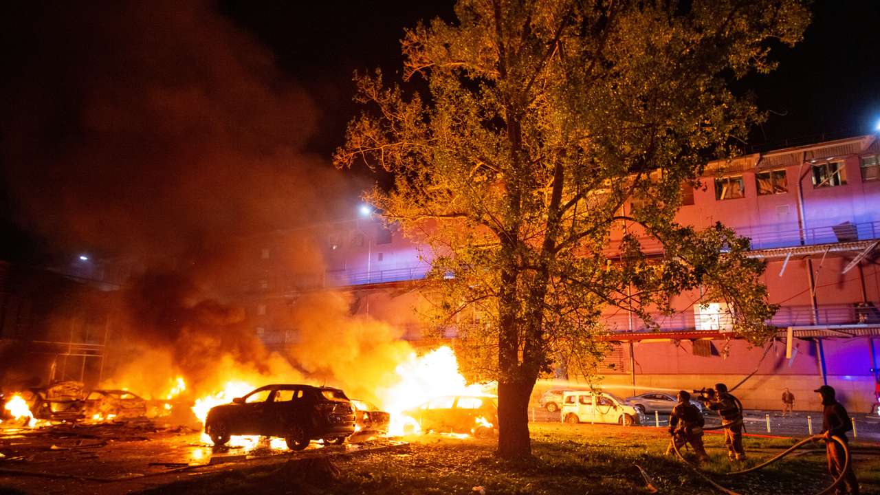 Russian drone strike in Kyiv
