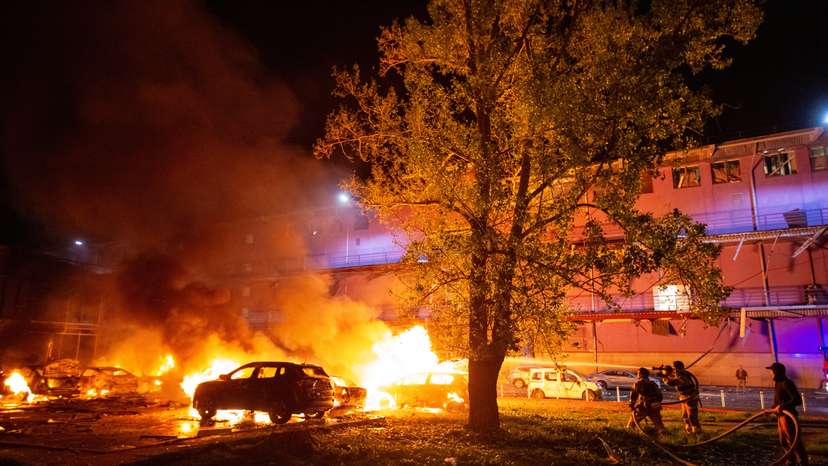 Russian drone strike in Kyiv