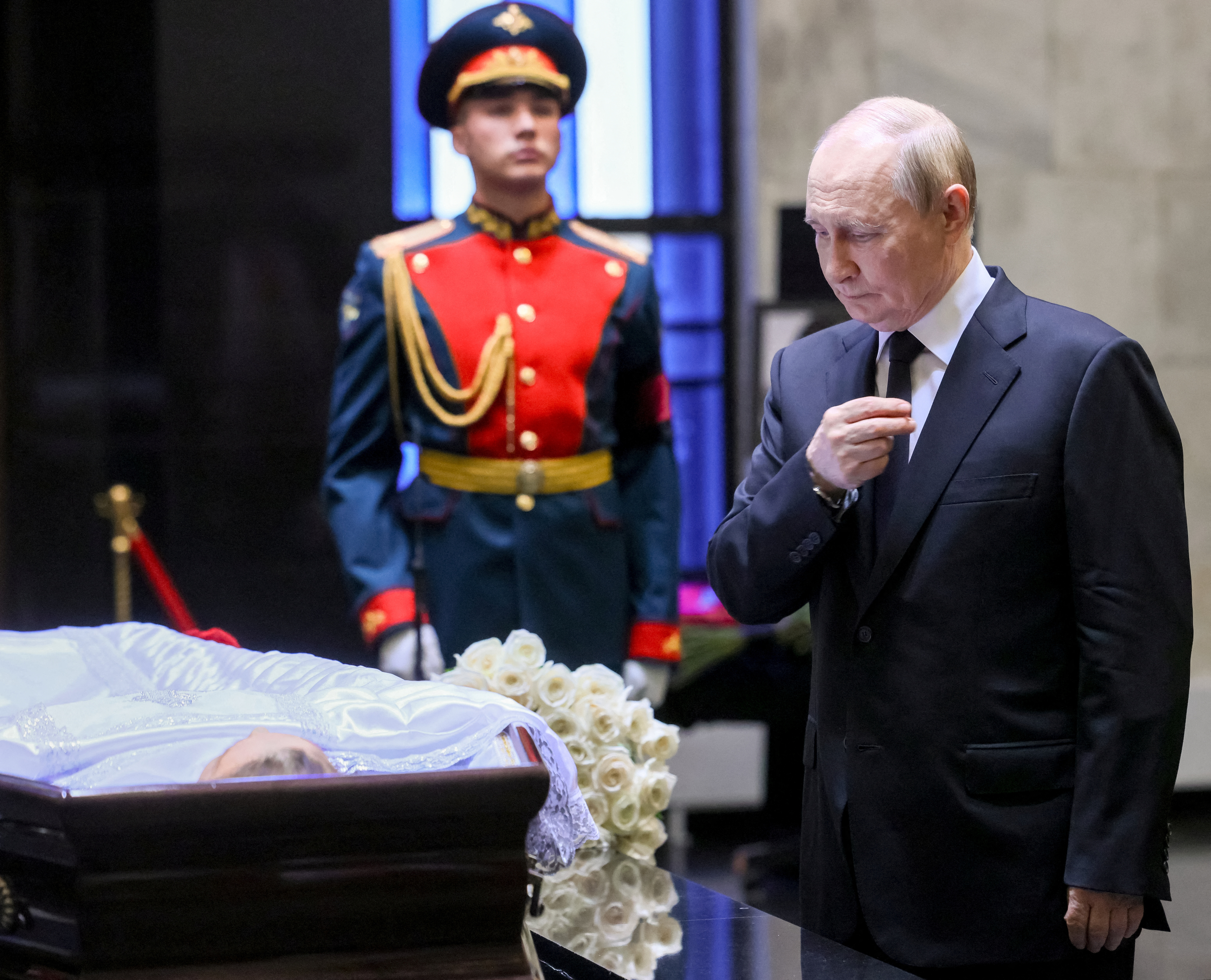 Russian President Vladimir Putin attends a farewell ceremony for Russian Supreme Court Chief Justice Irina Podnosova in Moscow