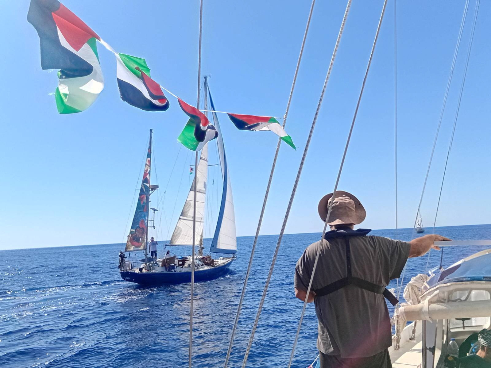 A handout image of the boat named Ahed Tamimi, off the island of Crete
