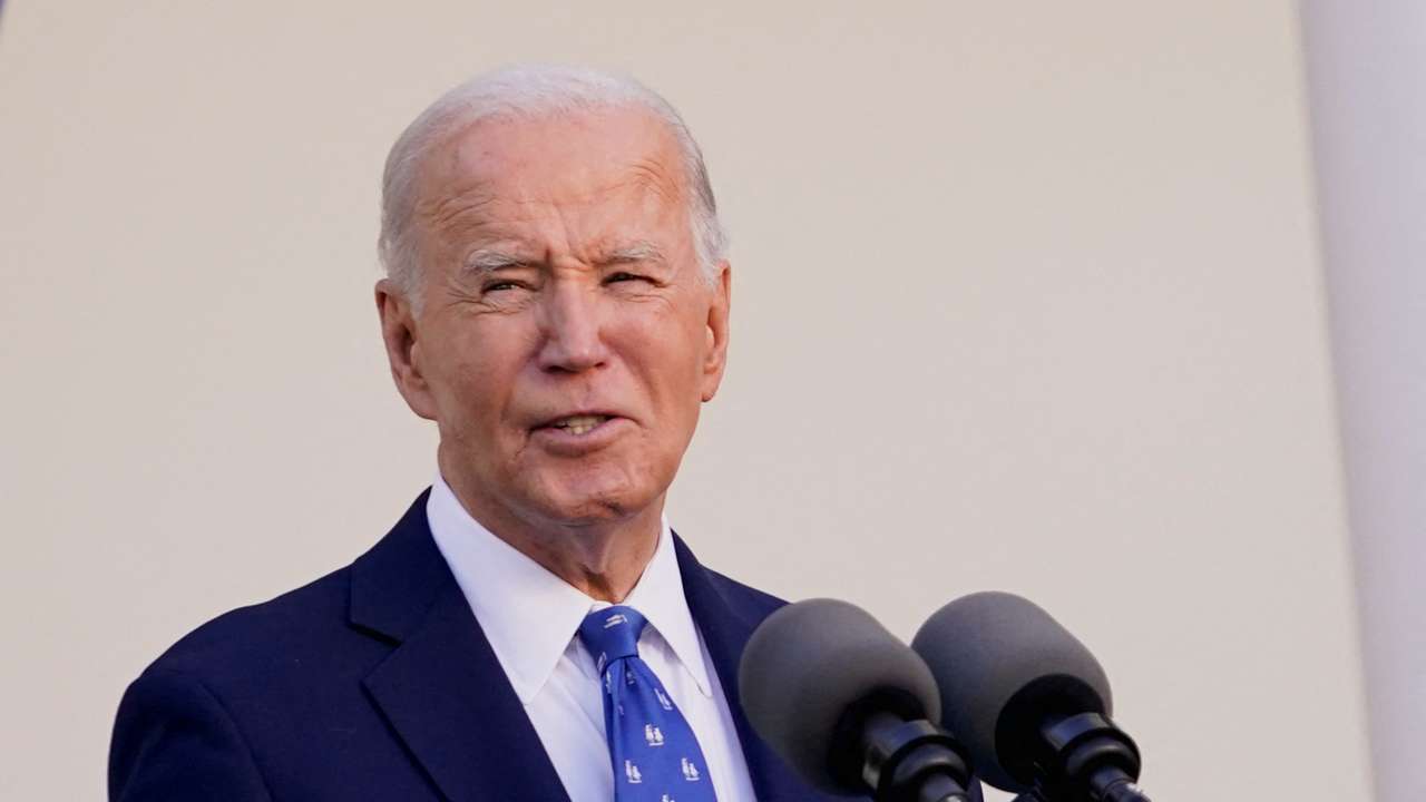 U.S. President Joe Biden delivers remarks at the White House