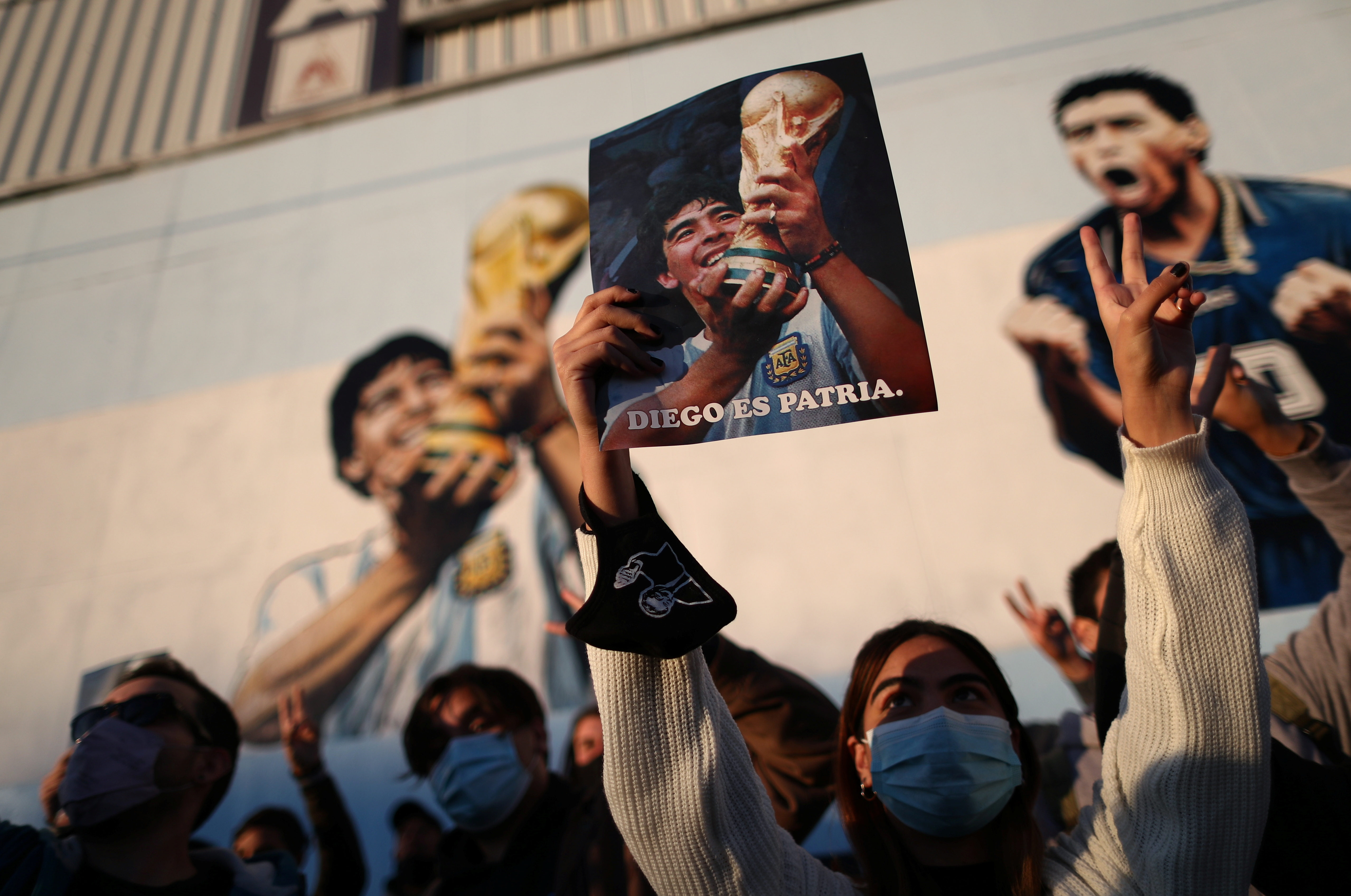 FILE PHOTO: Maradona's fans remember the idol with a colorful memorial in Buenos Aires