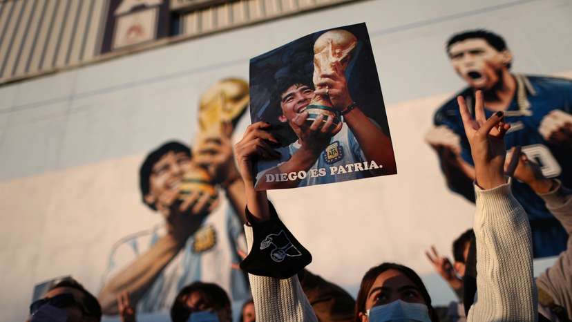 FILE PHOTO: Maradona's fans remember the idol with a colorful memorial in Buenos Aires
