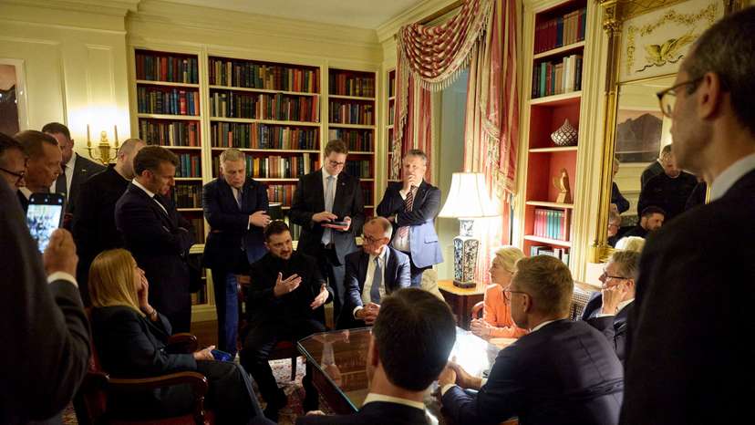 Ukrainian President Zelenskiy meets European leaders ahead of their meeting with Trump in Washington, D.C.