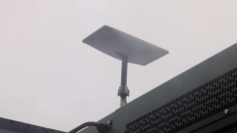 FILE PHOTO: A Starlink satellite internet system is set up on a caravan truck of a tourist, parked in a street in Ronda