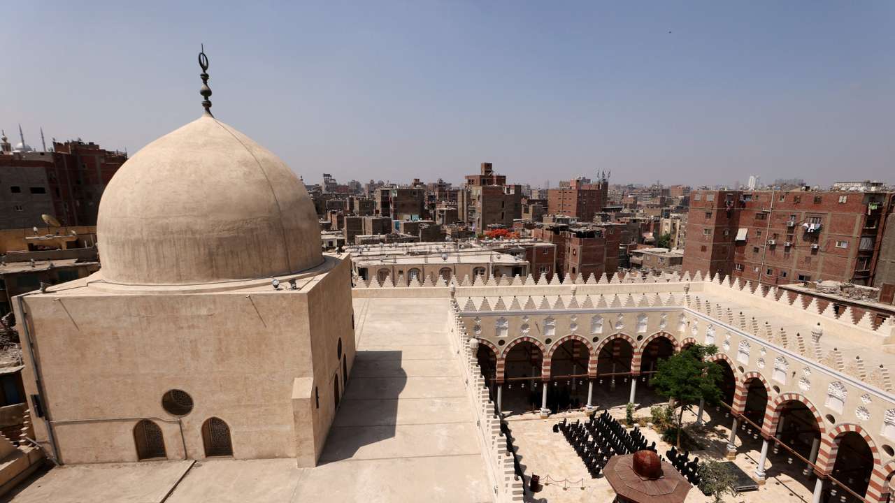 A view of the Mosque of Amir al-Maridani, in Cairo