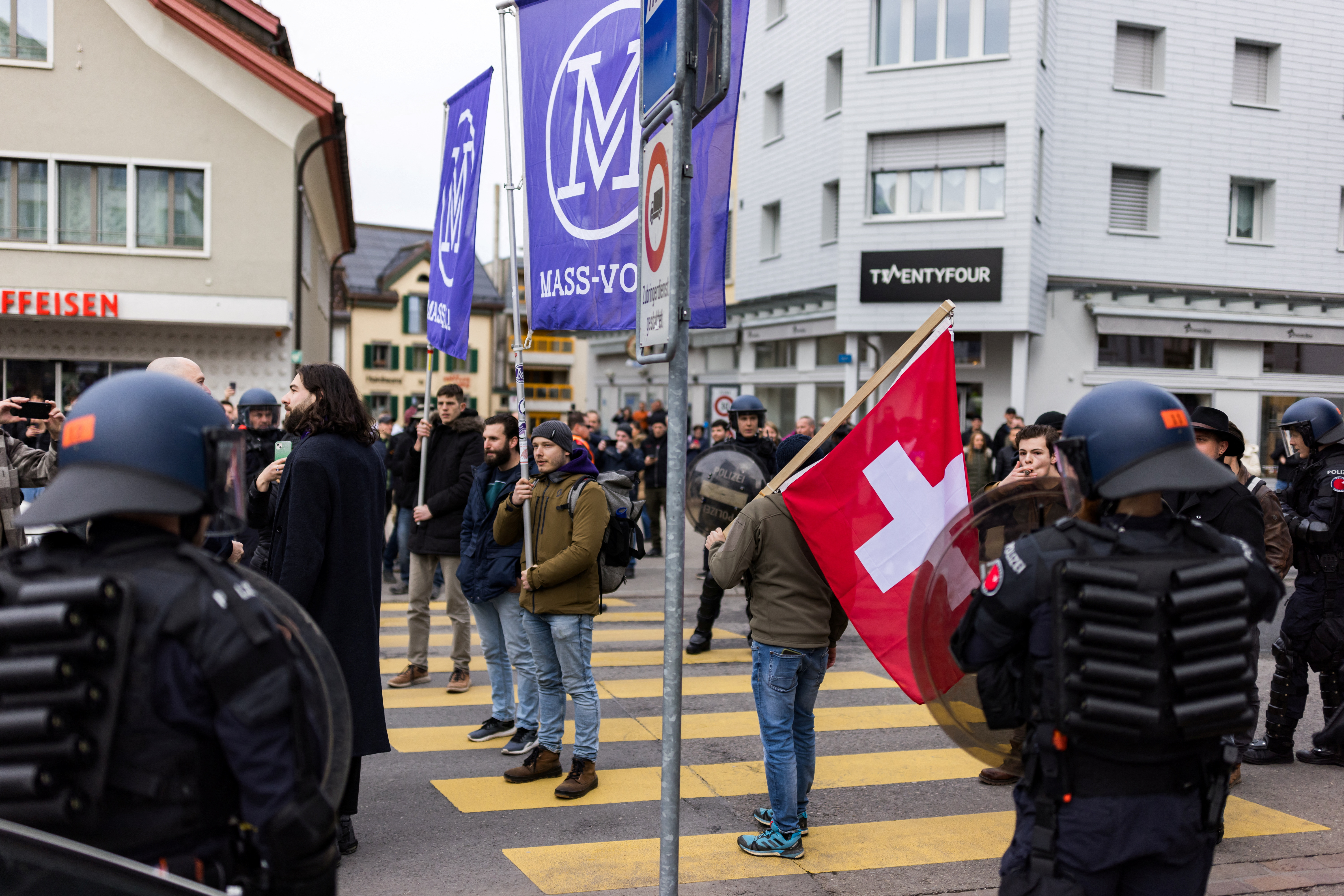 Protest on the eve of elections, in Einsiedeln
