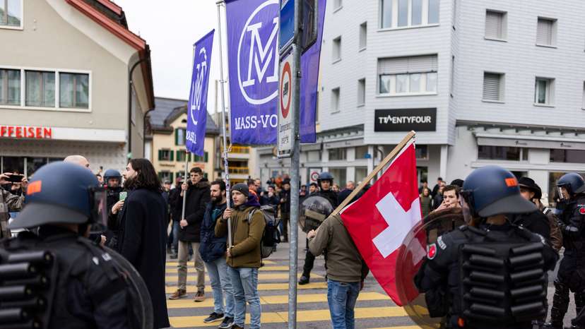 Protest on the eve of elections, in Einsiedeln
