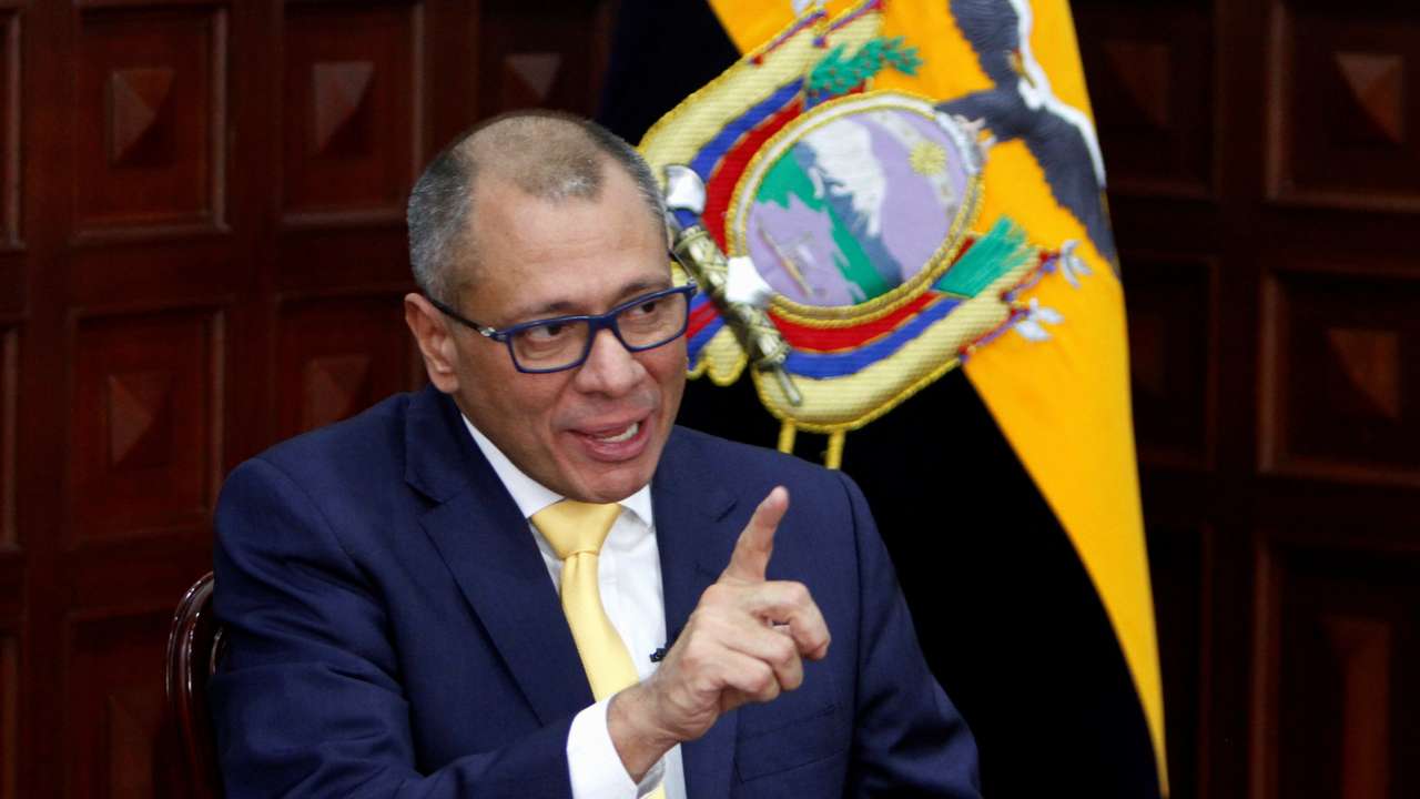 Ecuador's Vice President Jorge Glas talks during an interview with Reuters at the Government Palace in Quito