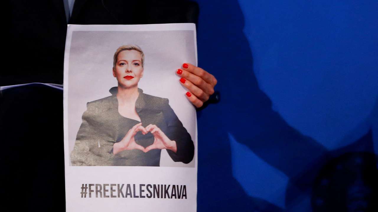 FILE PHOTO: Belarusian activists receive Charlemagne Prize in Aachen