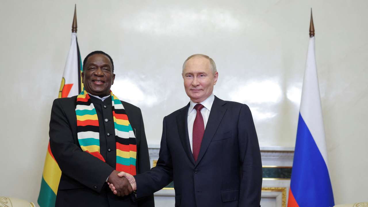 Russia's President Putin and Zimbabwe's President Mnangagwa meet in St Petersburg