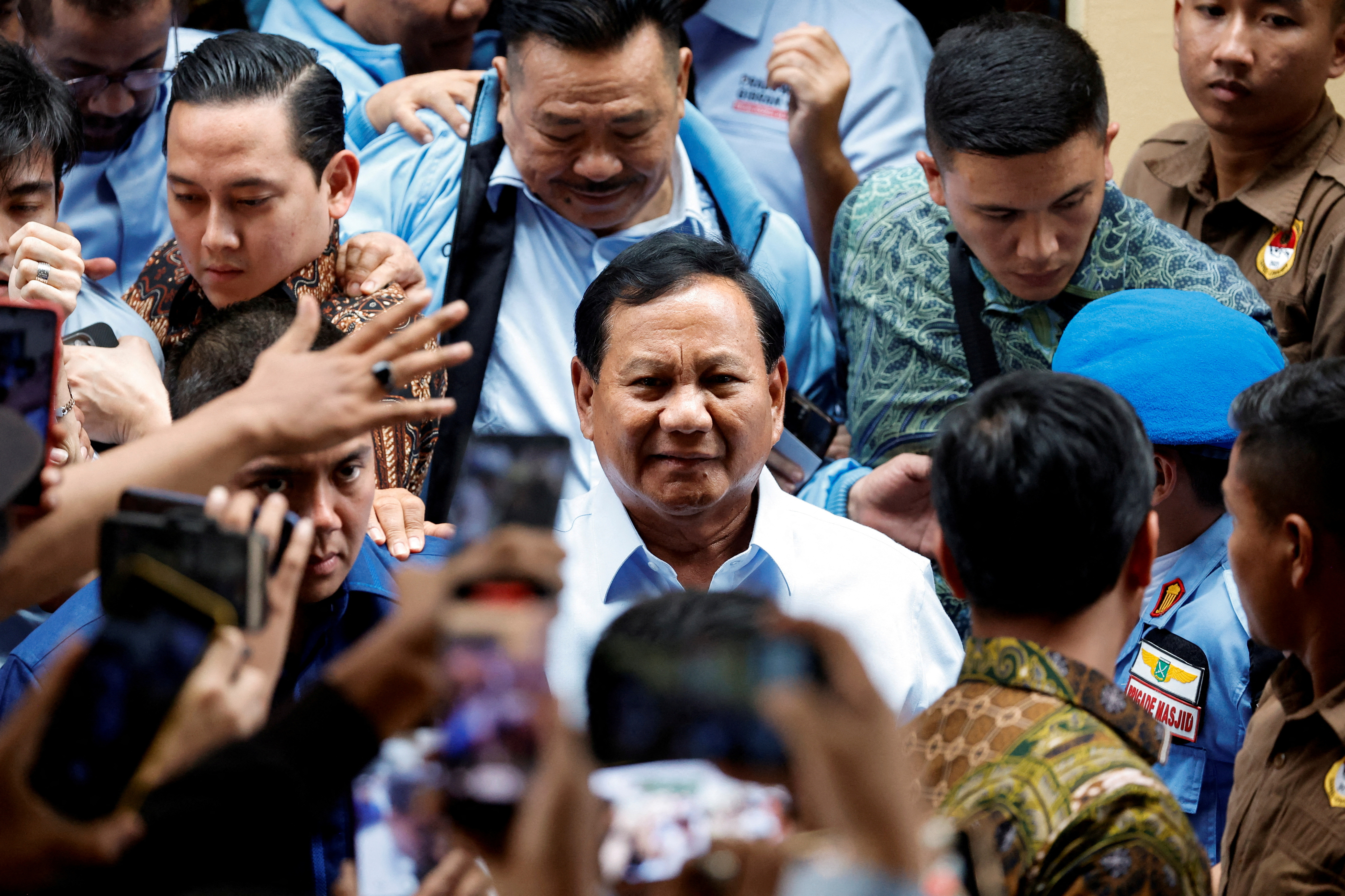 FILE PHOTO: Indonesian Presidential candidate Prabowo Subianto campaigns in Jakarta