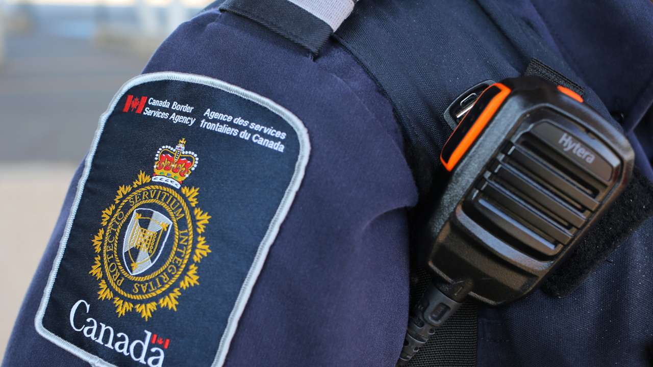 A Canada Border Service Agency officer is seen in Fort Erie