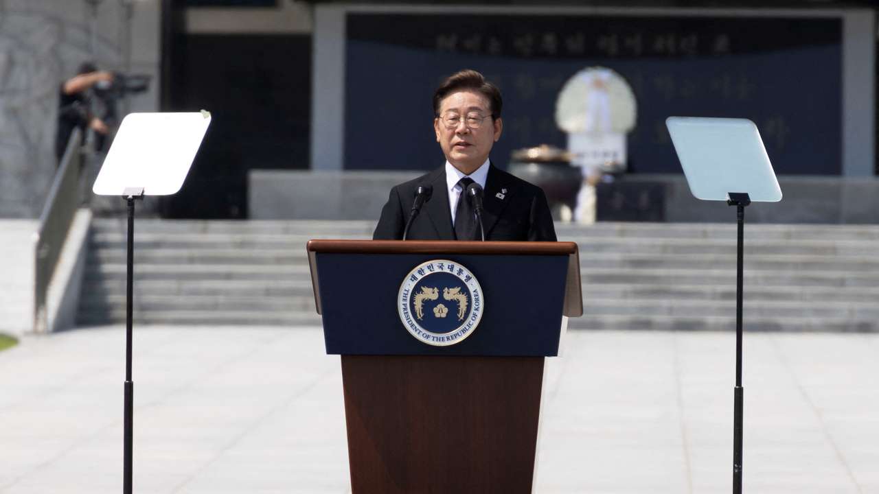 South Korean President Lee Jae-myung attends the 70th Memorial Day ceremony