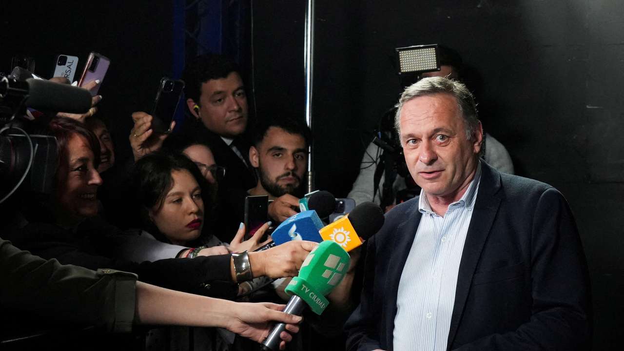 FILE PHOTO: TV debate of presidential candidates Yamandu Orsi and Alvaro Delgado, in Montevideo