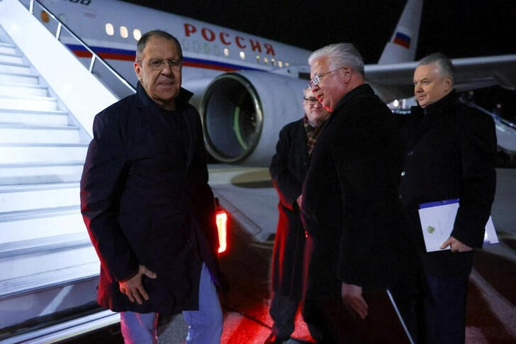 Russia's Foreign Minister Lavrov arrives in Skopje