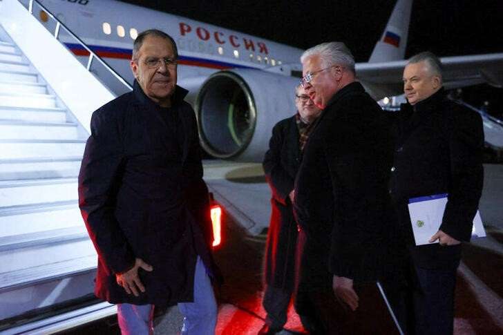 Russia's Foreign Minister Lavrov arrives in Skopje