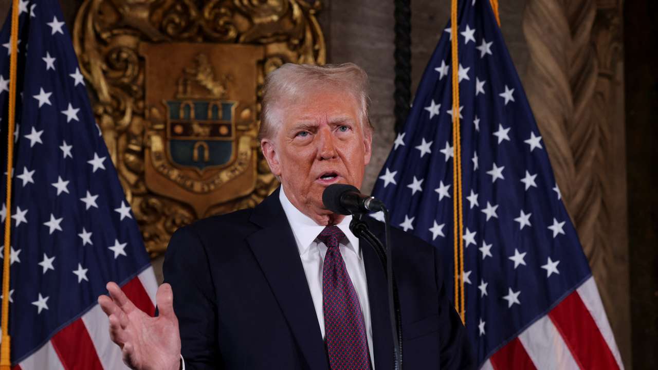 U.S. President-elect Donald Trump makes remarks at Mar-a-Lago in Palm Beach
