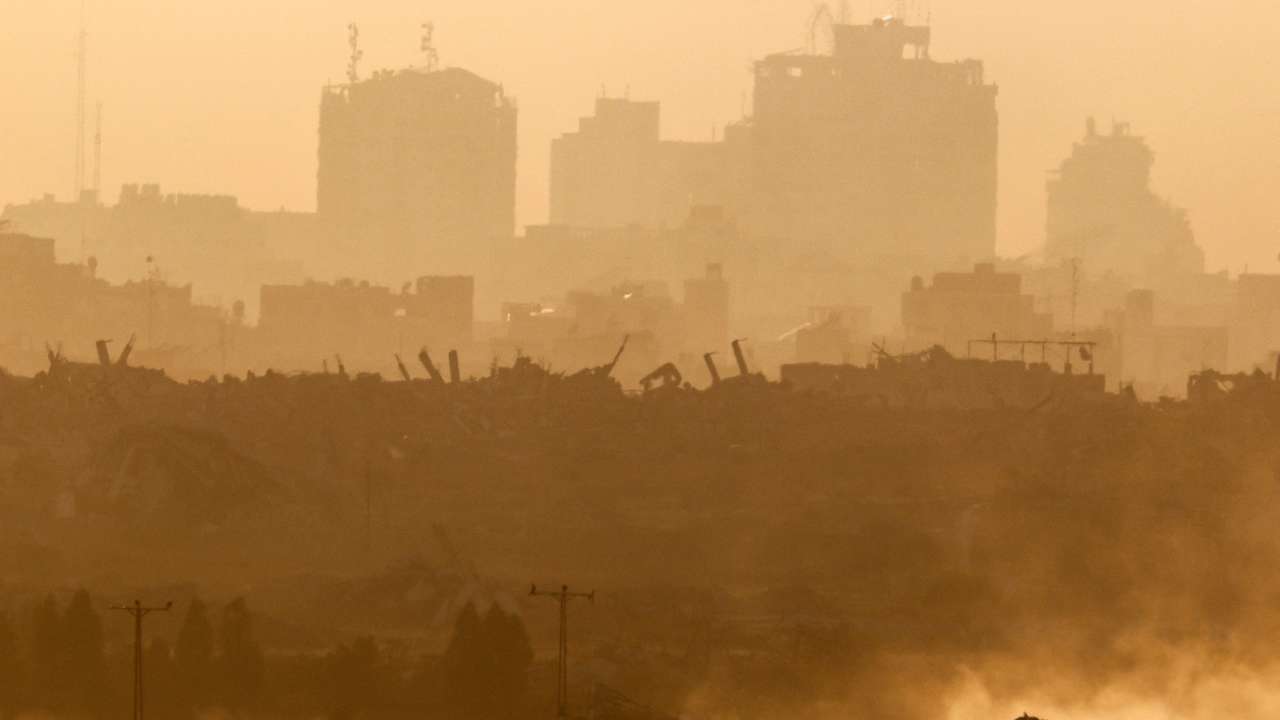 Military vehicles manoeuvre in Gaza