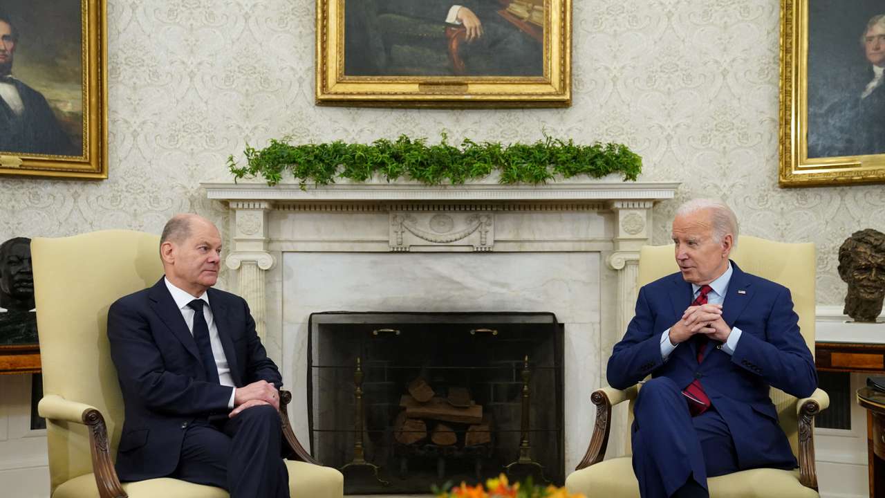 Biden meets German Chancellor Scholz at the White House in Washington