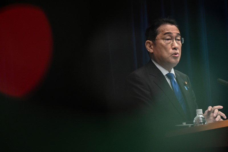 Japan's PM Kishida holds a press conference, in Tokyo