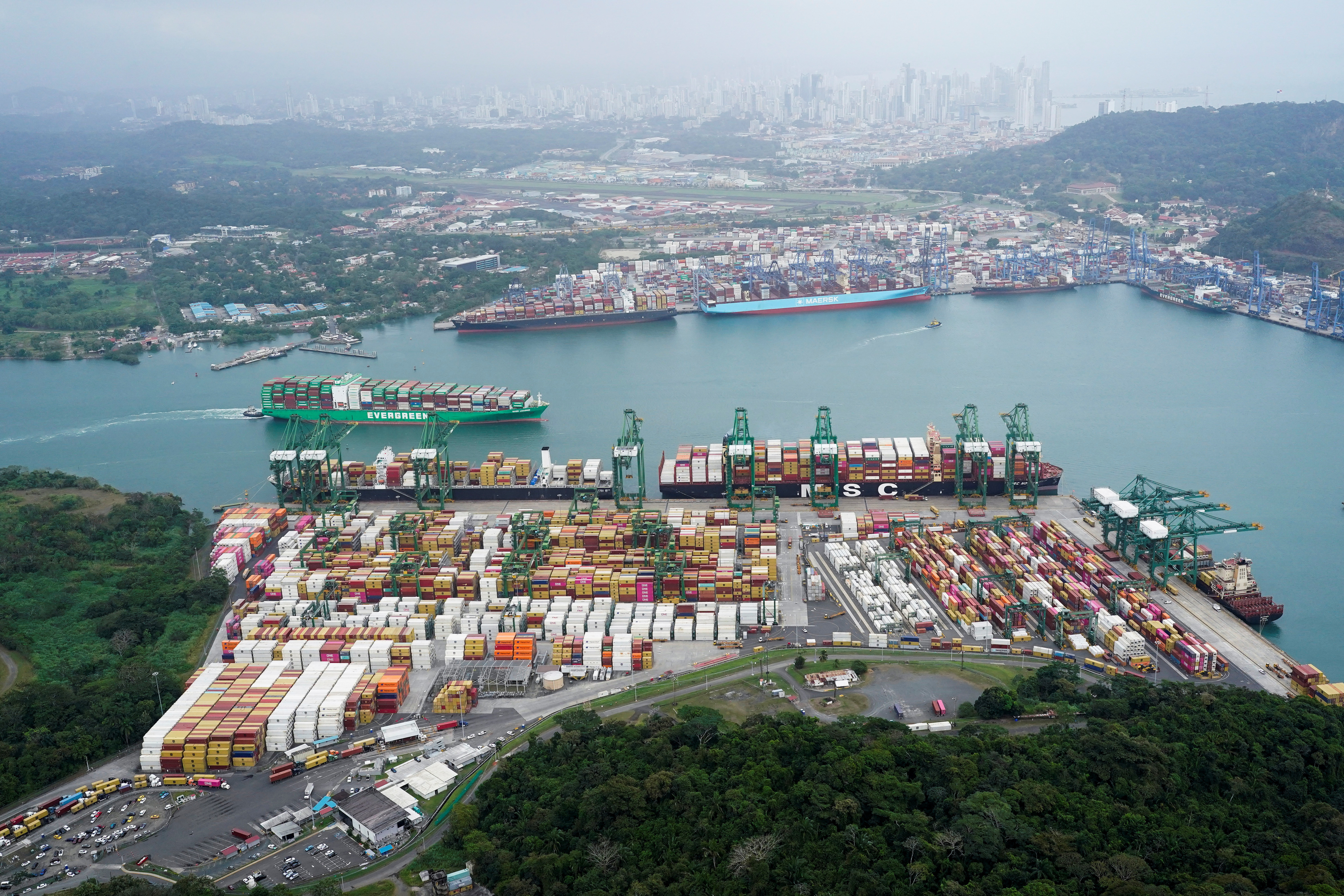 Aerial view of the Panama Canal
