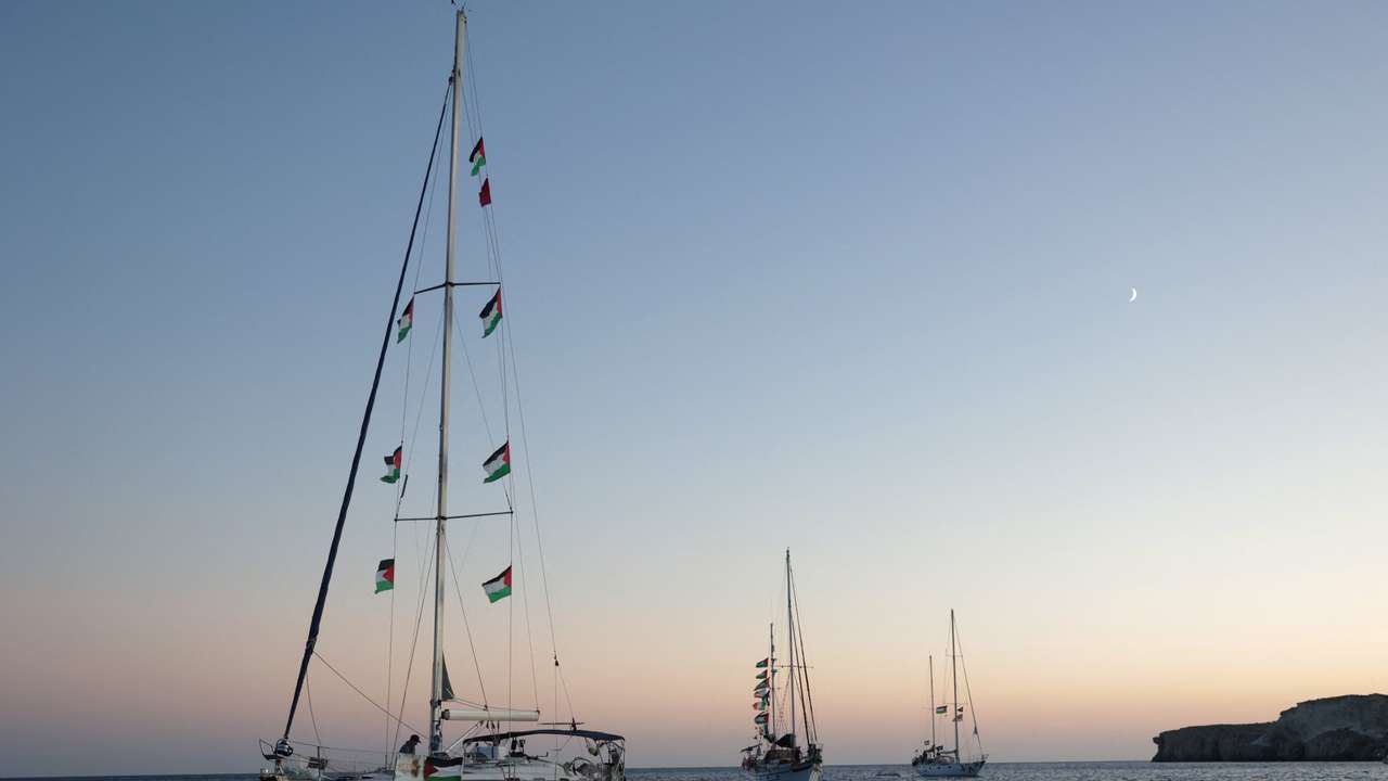 Gaza aid flotilla set to head east from Greece despite Israeli warnings