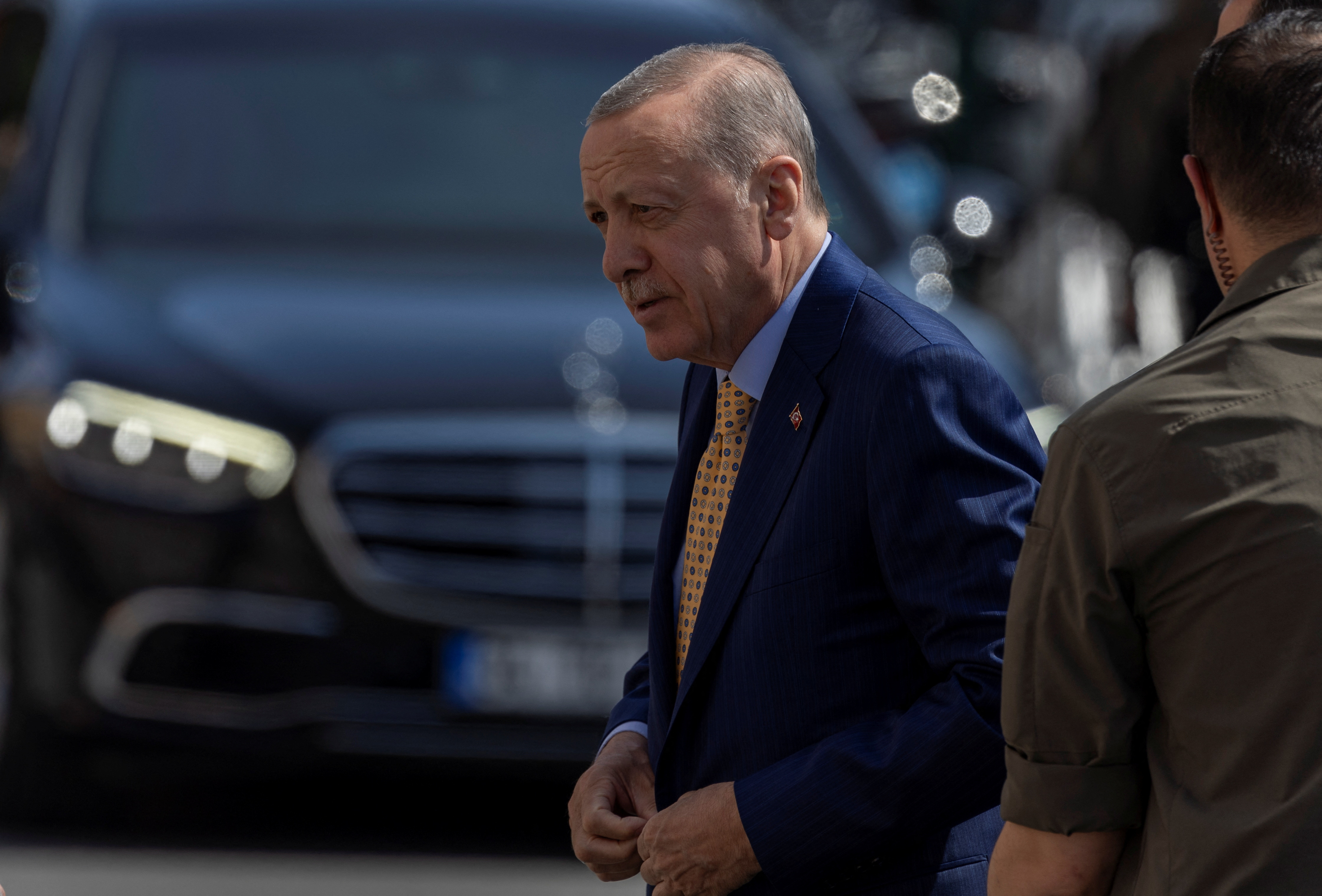Turkey's President Tayyip Erdogan casts his ballot in Istanbul
