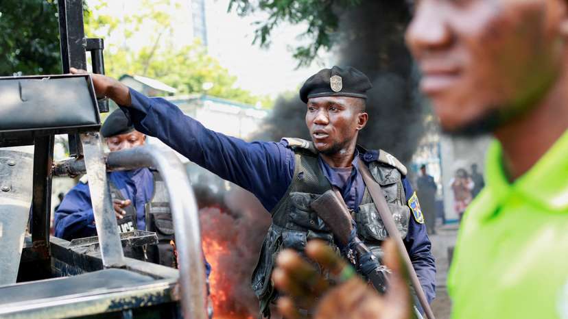 Congo police disperse protesters near western embassies with tear gas in Kinshasa