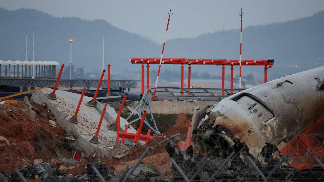 FILE PHOTO: Wreckage of crashed Jeju Air aircraft in Muan, South Korea