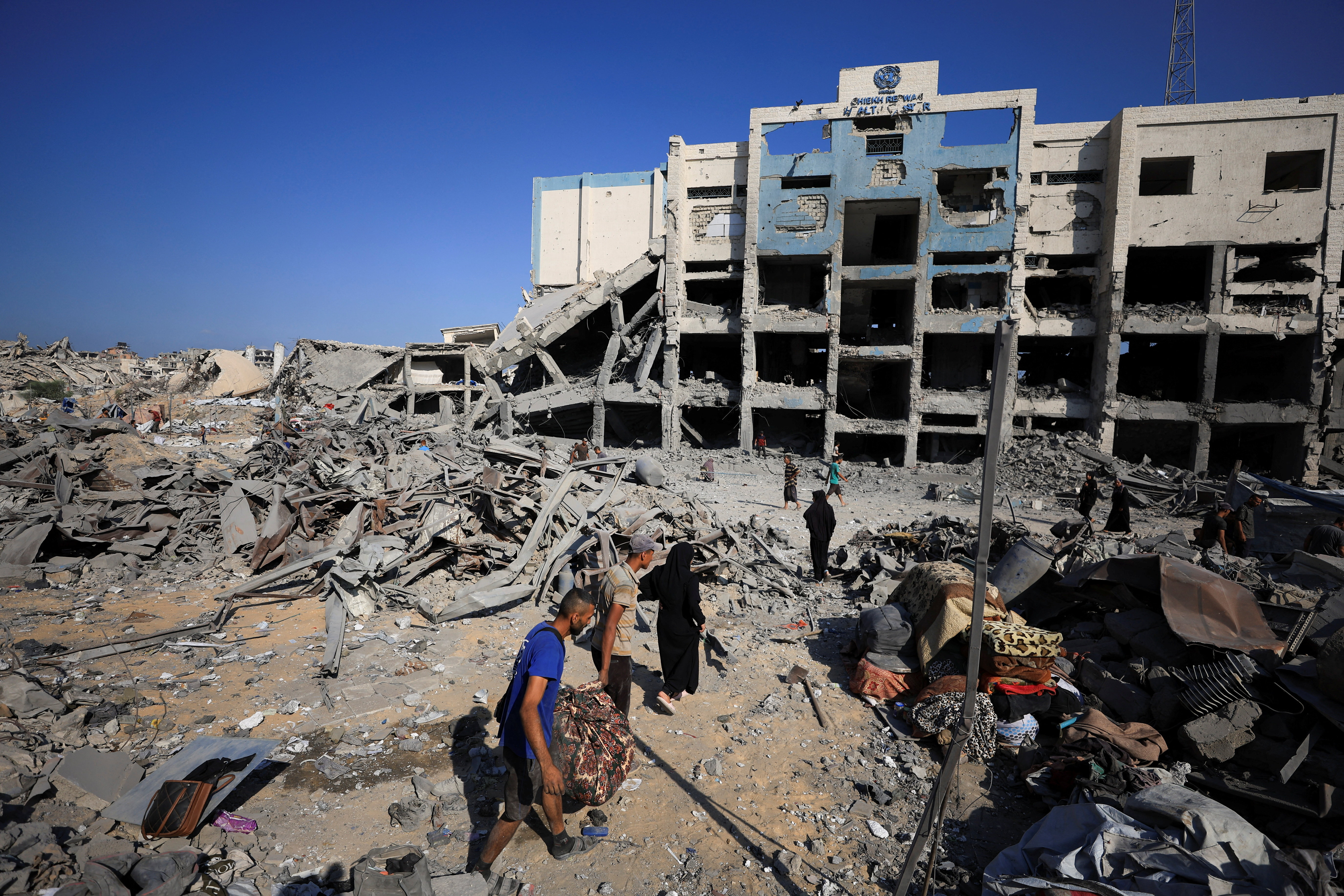 Aftermath of an overnight Israeli strike in Gaza City