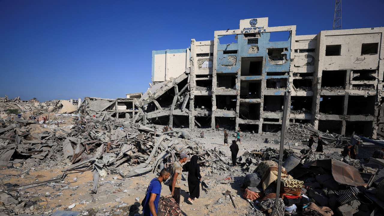 Aftermath of an overnight Israeli strike in Gaza City