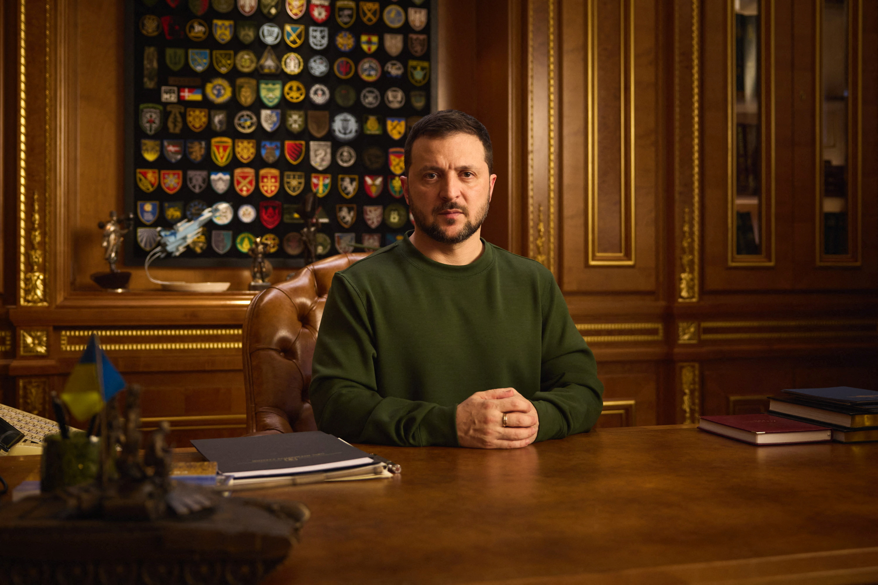 Ukraine's President Zelenskiy addresses Ukrainian people on the New Year's eve, in Kyiv