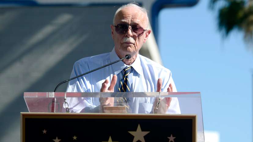Dabney Coleman speaks at a ceremony where the actor received a star on the Hollywood Walk of Fame in Los Angeles