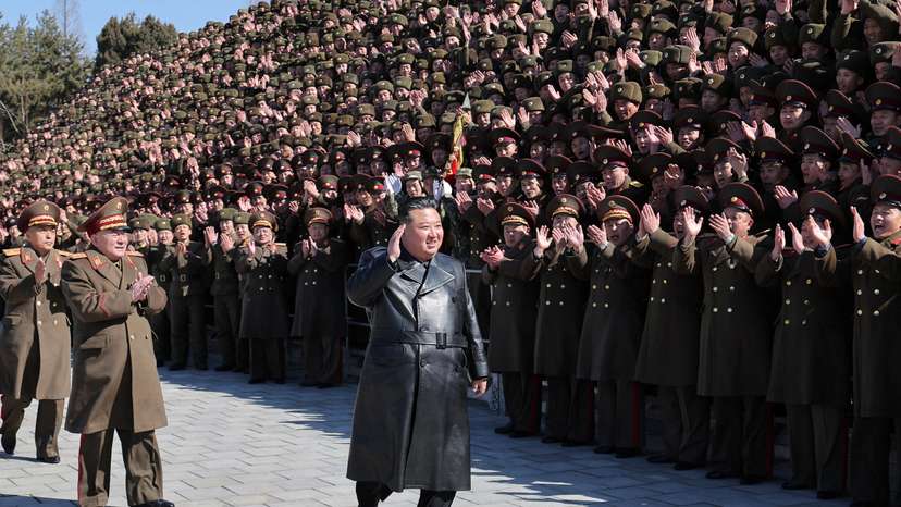 North Korean leader Kim Jong Un visits the Kim Il Sung University of Politics, in Pyongyang