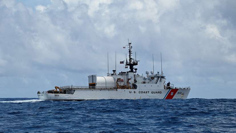 FILE PHOTO: U.S. Coast Guard Cutter Harriet Lane, boarding team alongside Vanuatu Fishery Department and Police Maritime Wing officers to conduct fishery boardings
