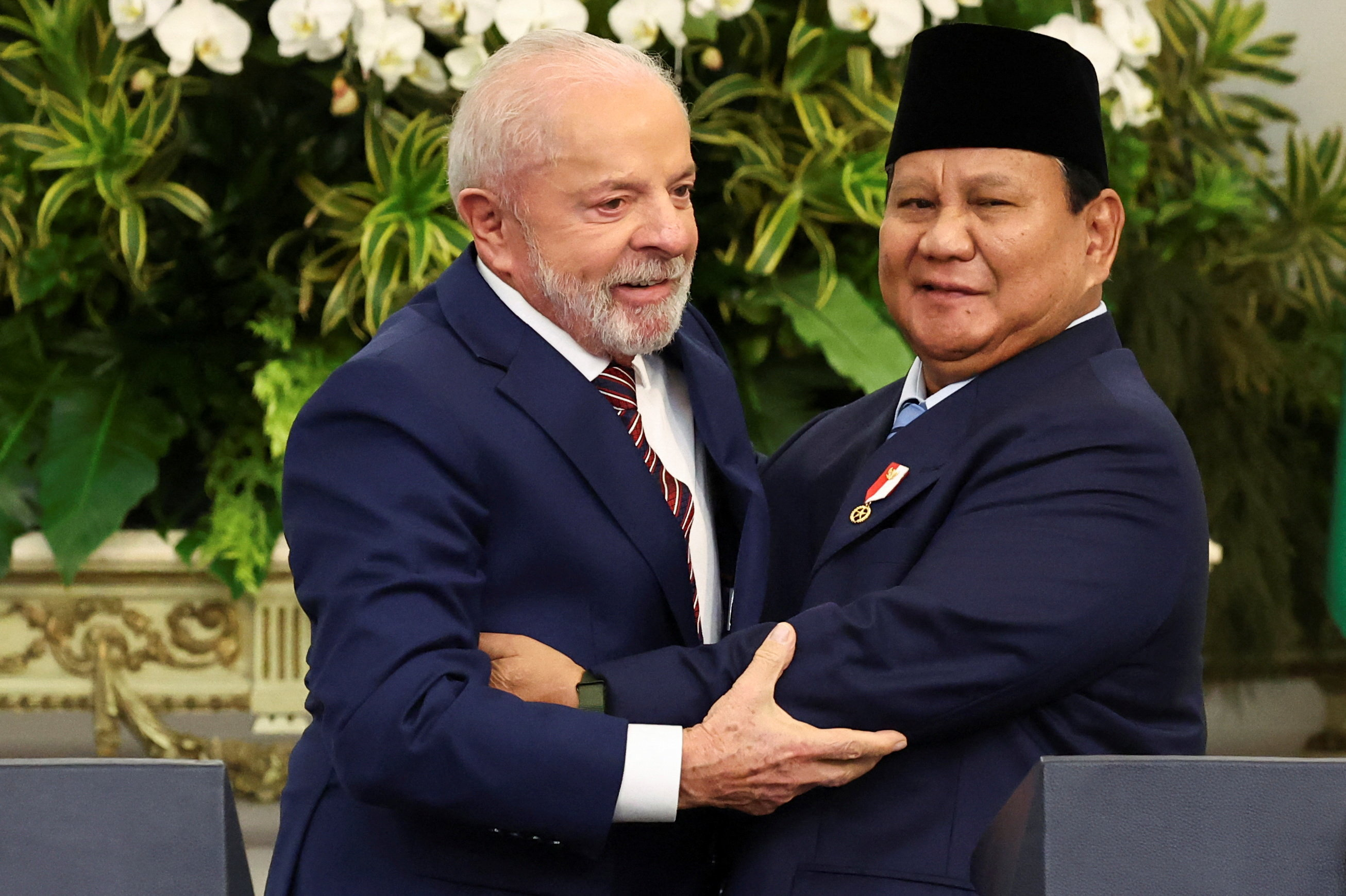 Brazil's President Luiz Inacio Lula da Silva meets Indonesia’s President Prabowo Subianto in Jakarta