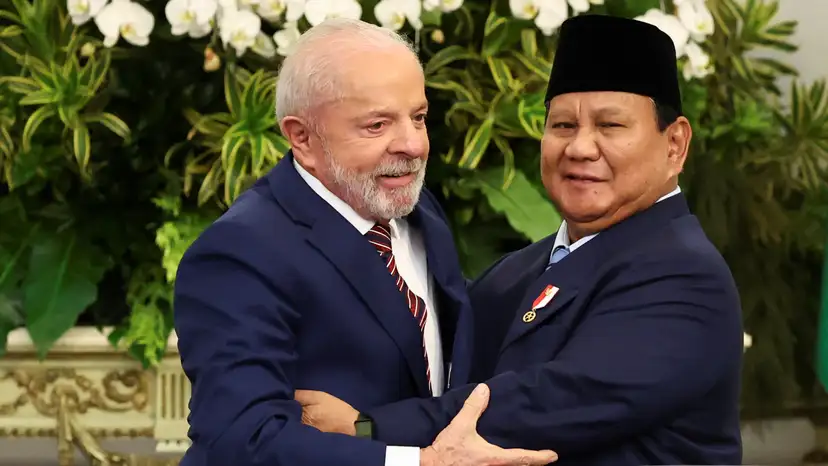 Brazil's President Luiz Inacio Lula da Silva meets Indonesia’s President Prabowo Subianto in Jakarta