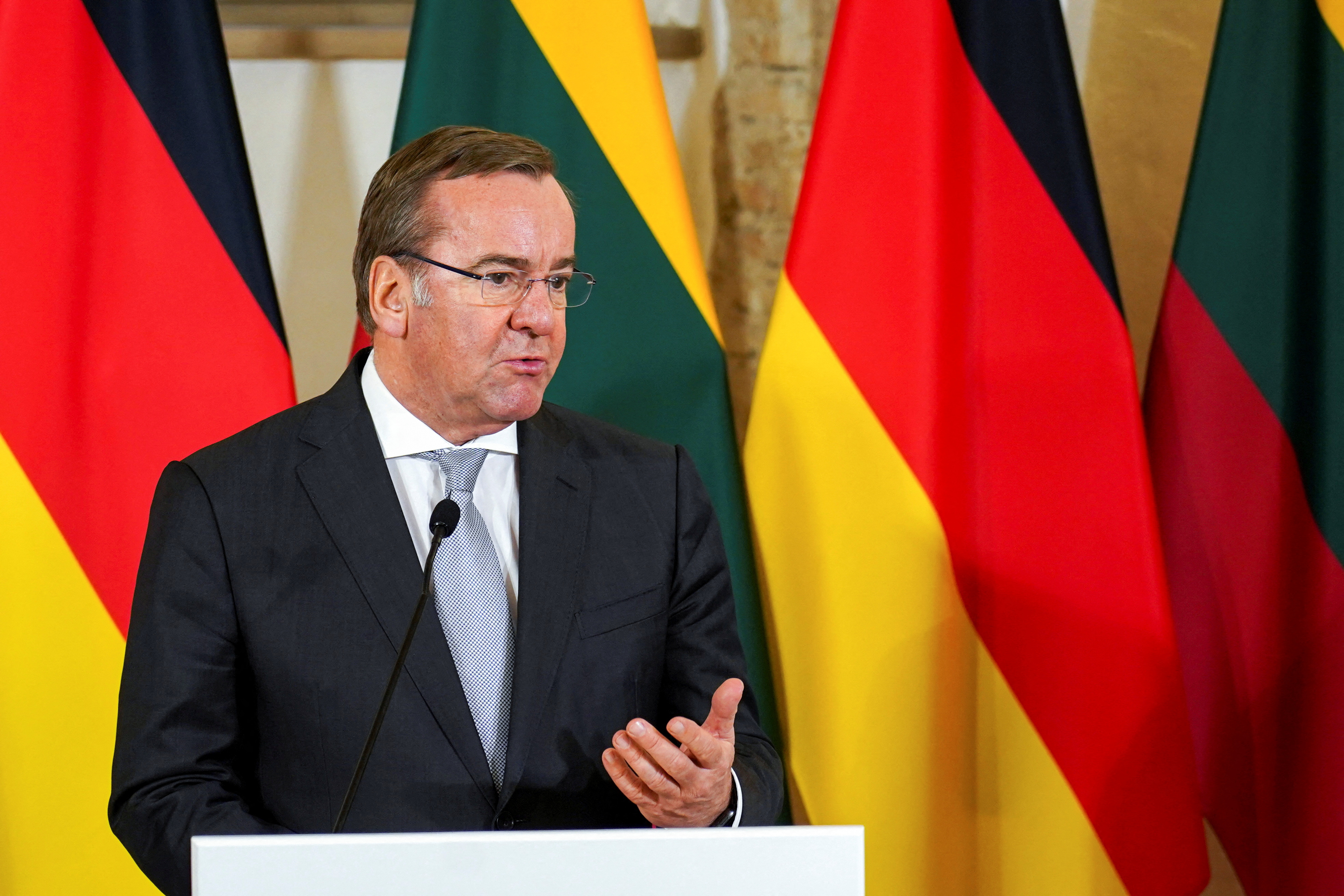 German Defence Minister Boris Pistorius in Vilnius