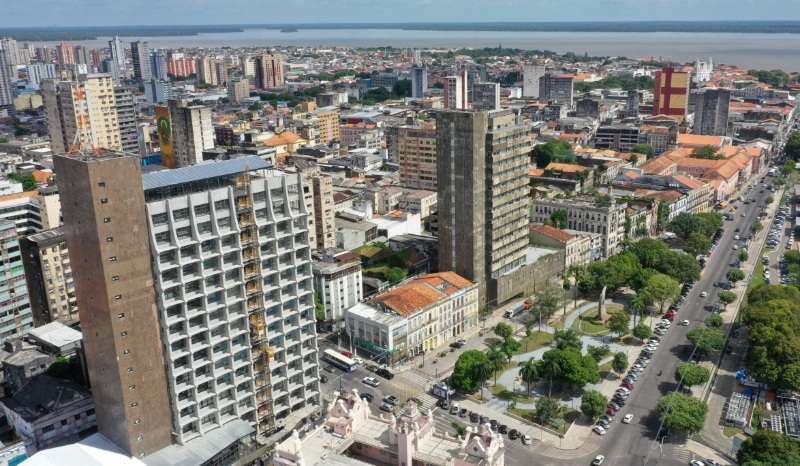 FILE PHOTO: A drone view shows a hotel under construction ahead of the COP30 climate summit in Belem