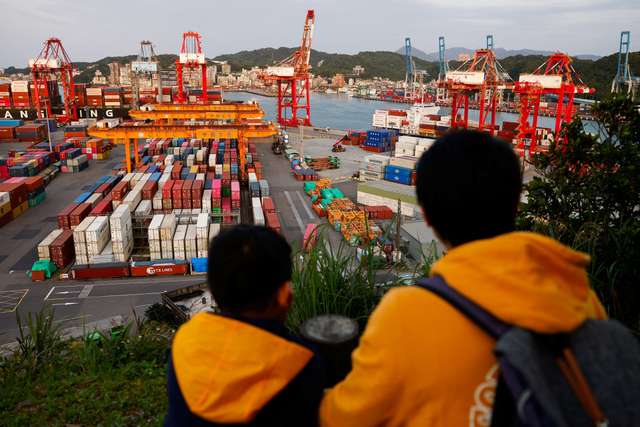 Containers are seen at the Port of Keelung