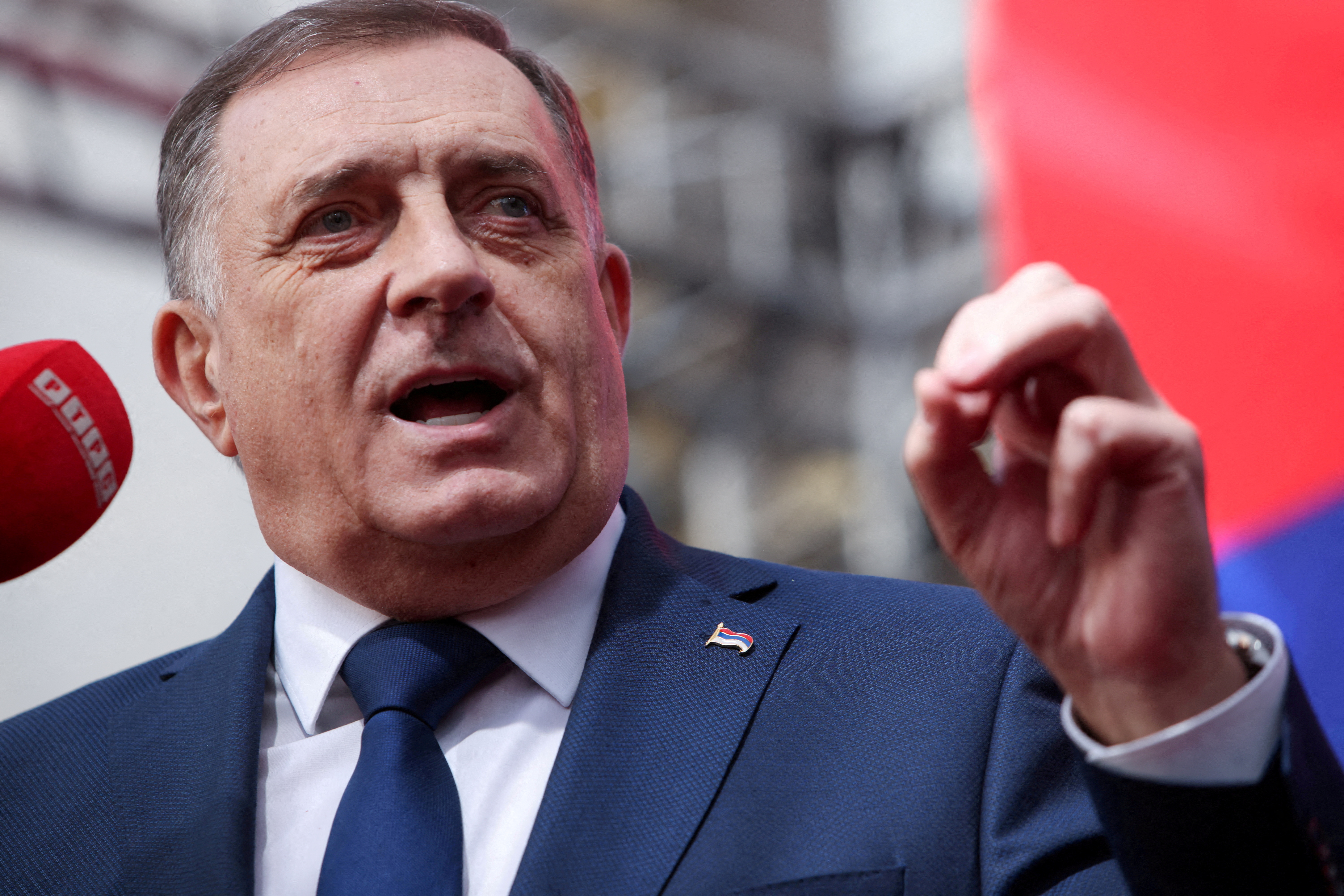 FILE PHOTO: Milorad Dodik, President of Bosnia's Serb Republic, addresses supporters in Banja Luka
