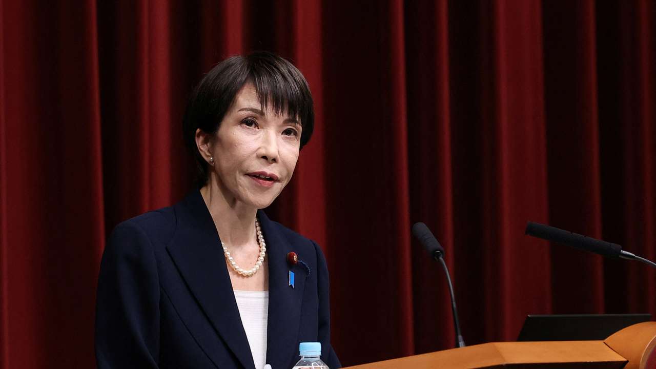Japanese PM Takaichi holds press conference in Tokyo