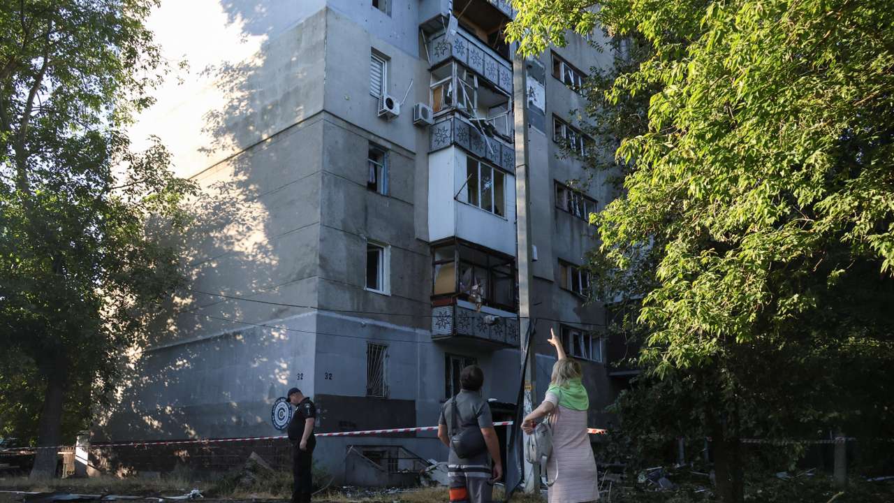 Aftermath of a Russian drone attack in Odesa