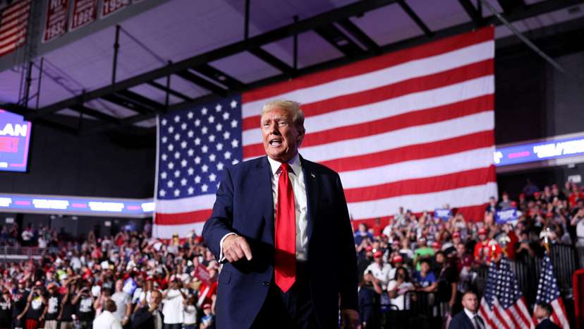 FILE PHOTO: Former U.S. President and Republican presidential candidate Trump's campaign event in Philadelphia