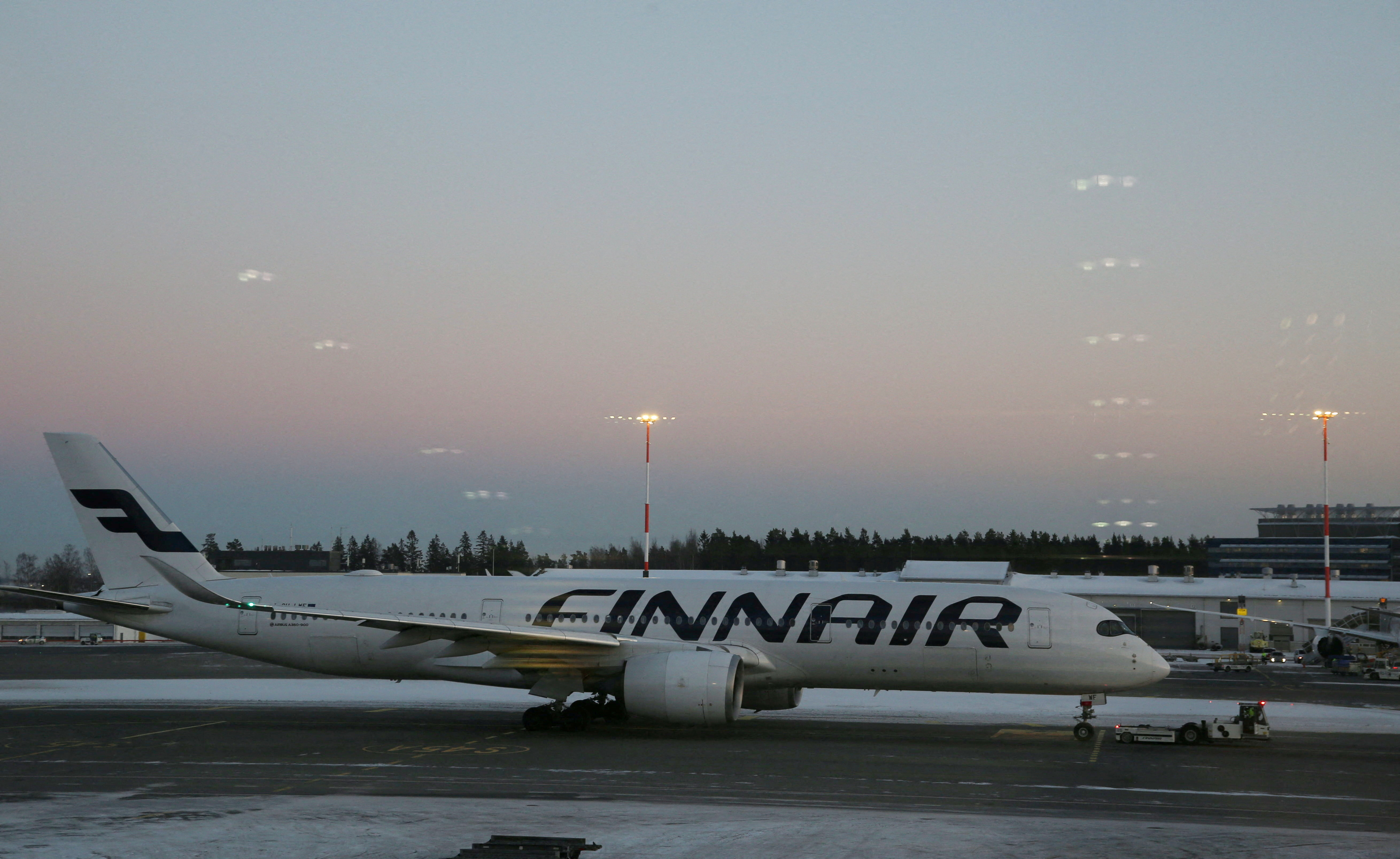 FILE PHOTO: Finnair plane is seen on the tarmac at Helsinki-Vantaa airport in Vantaa